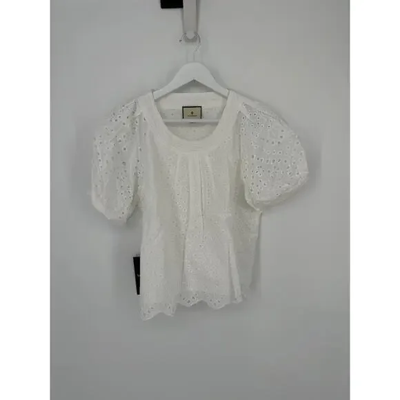 TUCKERNUCK White Eyelet Fontalina Blouse NWT Size Small - Picture 9 of 11